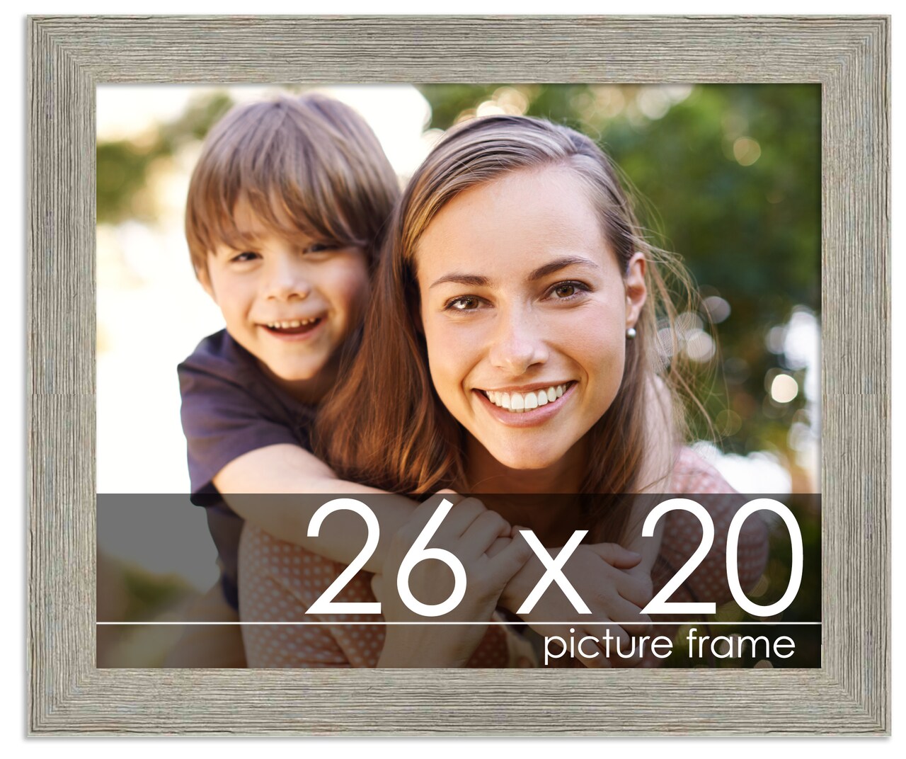 26x20 Wide Barnwood Picture Frame with UV-Resistant Acrylic & Acid Free Backing, Available in 6 Paint Finishes - Grey, Brown, White, and Black